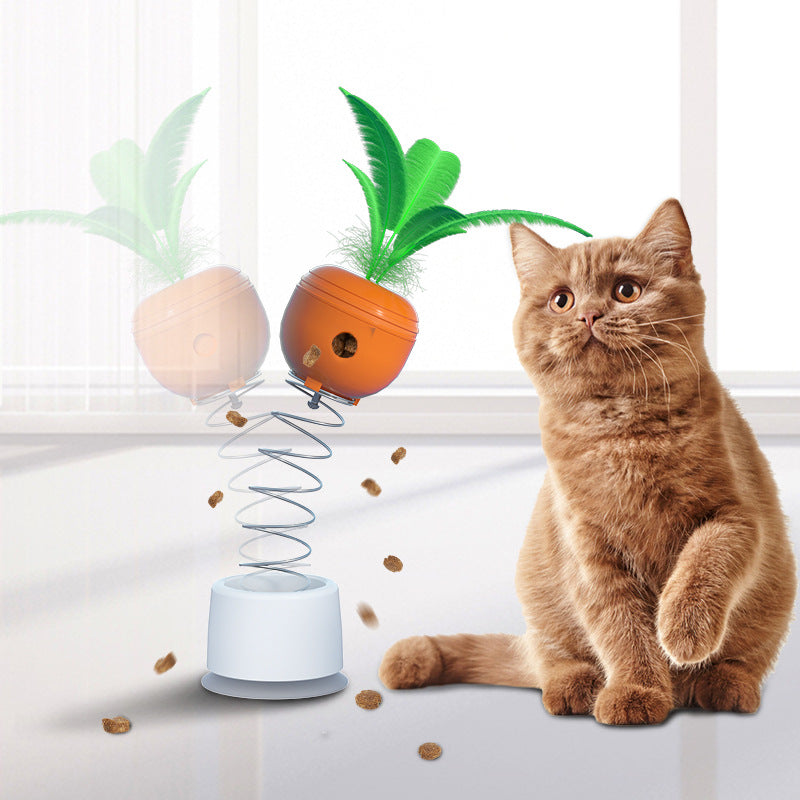 Spring Carrot Treat Toy for Cats