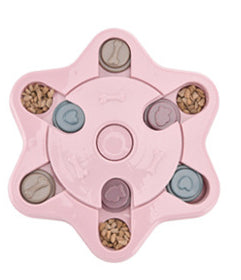 Slow-Feed Puzzle Toy for Dogs - Pink / Hexagon