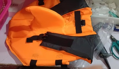 Shark Style Dog Life Vest - Orange / L