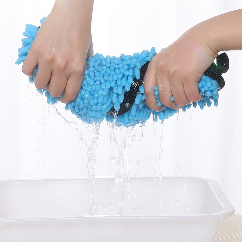 Chenille Pet Towel with Hand Pockets