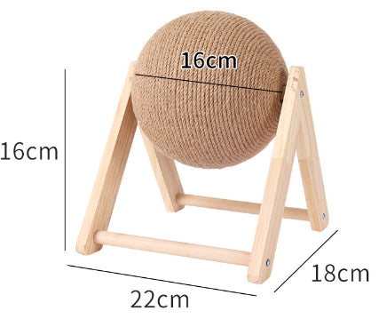 Sisal Scratching Ball with Wooden Frame - Vshaped medium