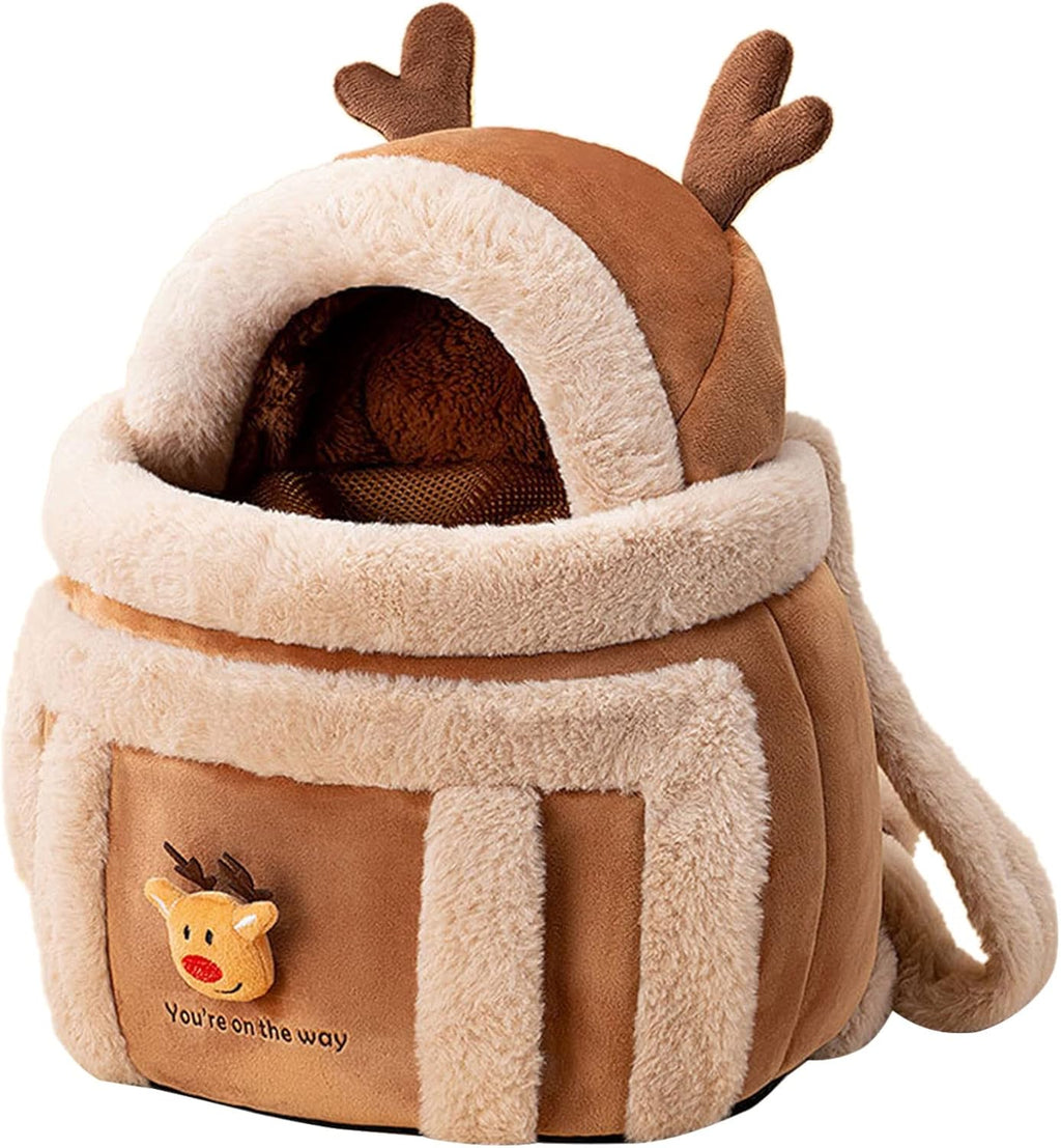 Plush Reindeer Pet Carrier Bag