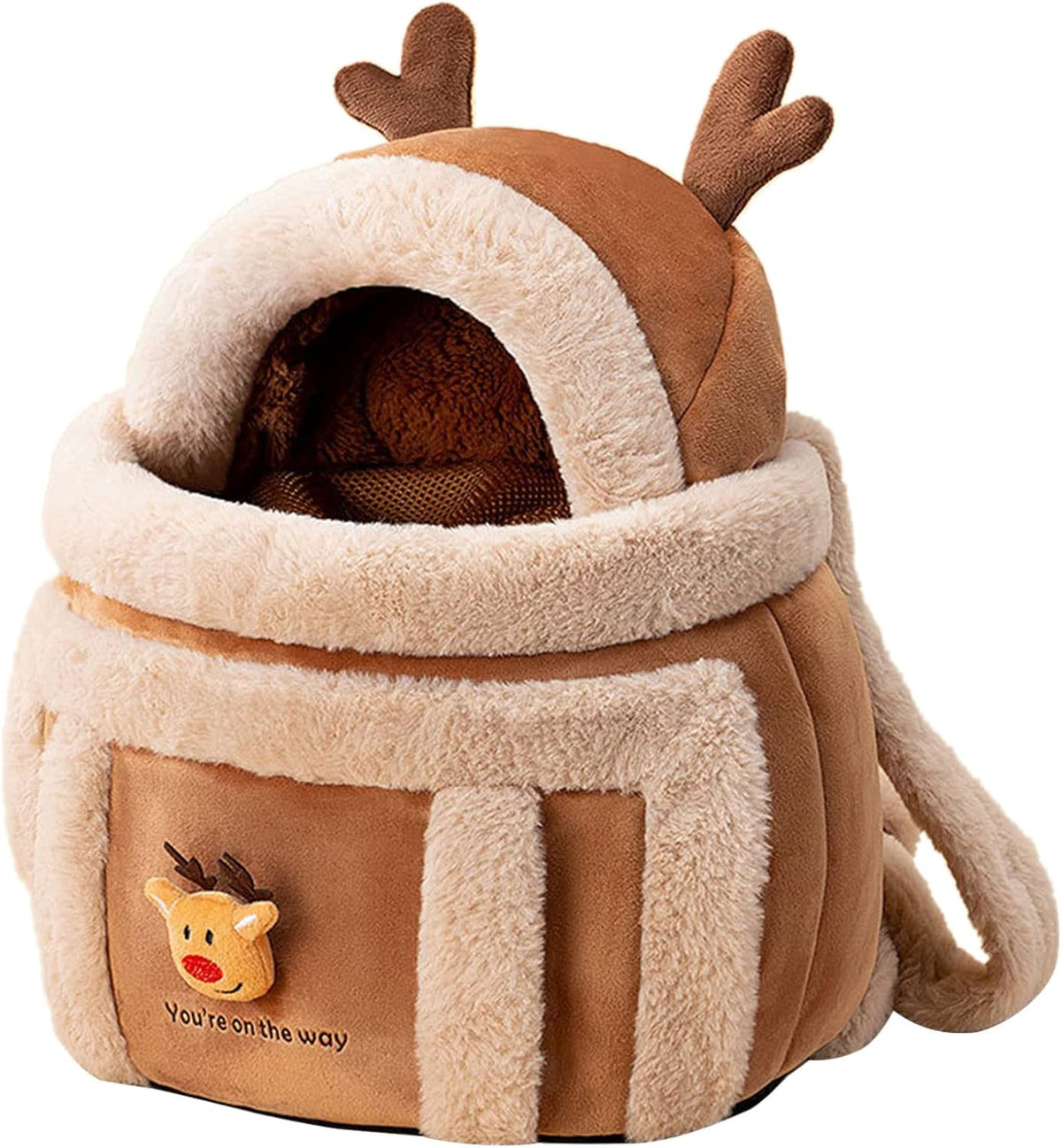 Plush Reindeer Pet Carrier Bag