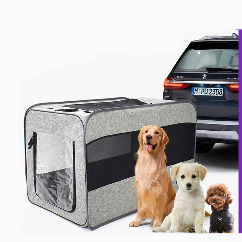 Foldable Soft-Sided Pet Car Kennel