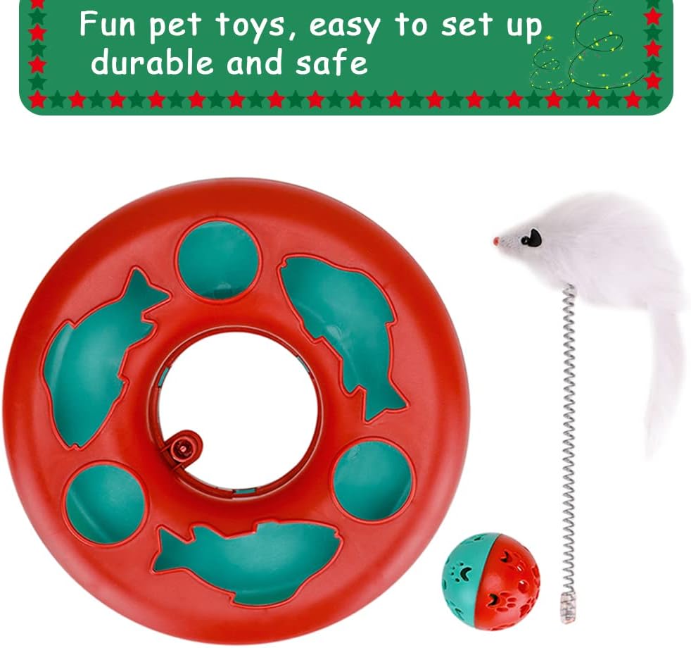 Roller Track Tower Cat Toy with Spring