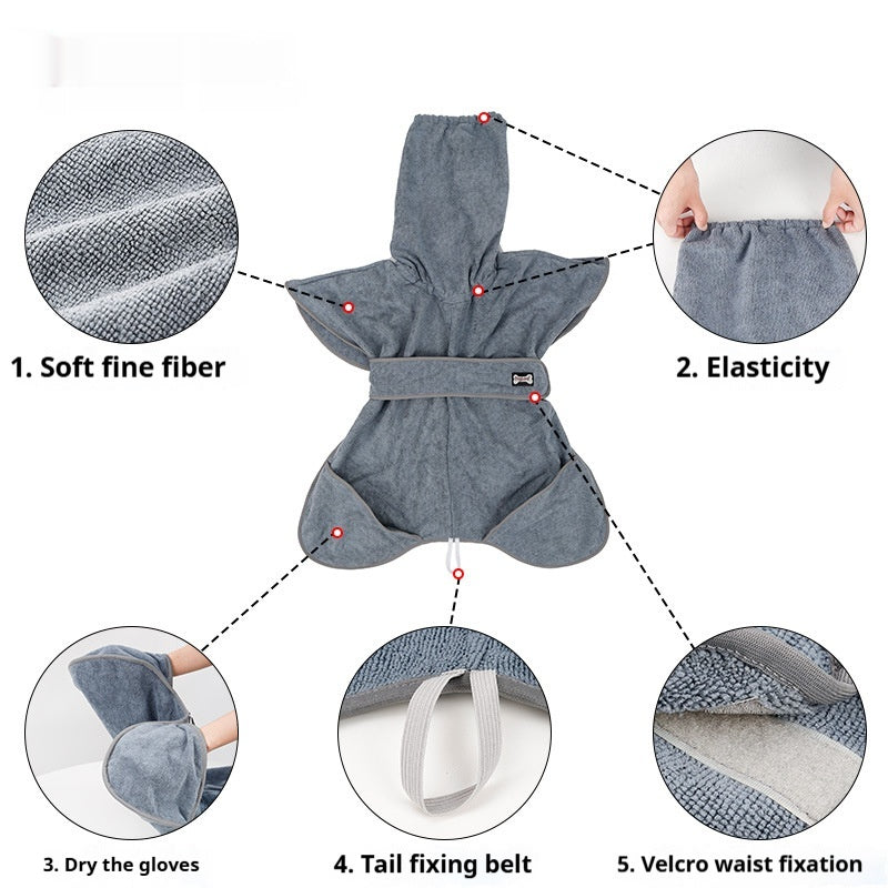 Dog Bathrobe Towel