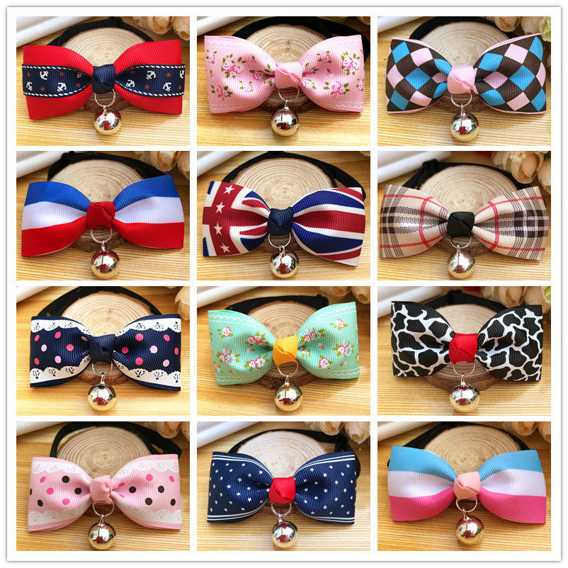 Bow Tie Pet Collar With Bell