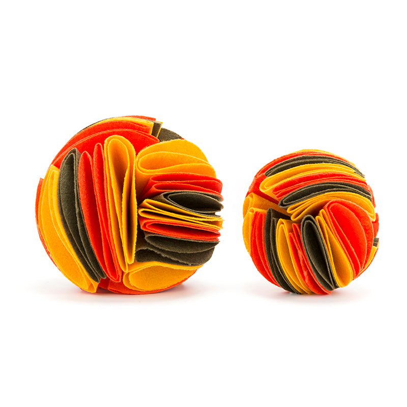 Foldable Snuffle Ball for Dogs - L / Yellow orange brown