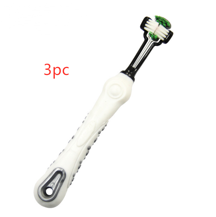 Three-Sided Dog Toothbrush - White3PC