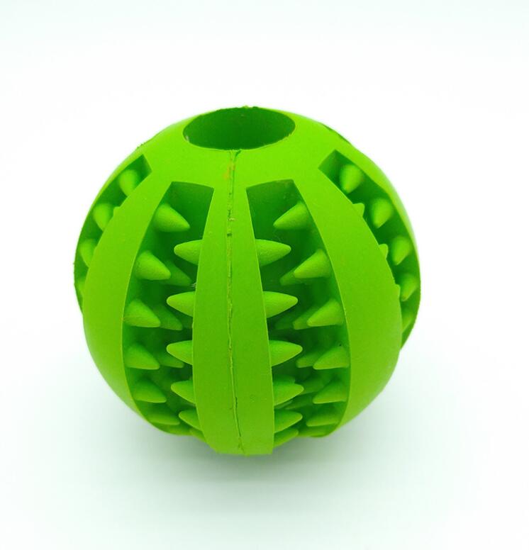 Rubber Treat Ball for Dogs - Green / 5cm