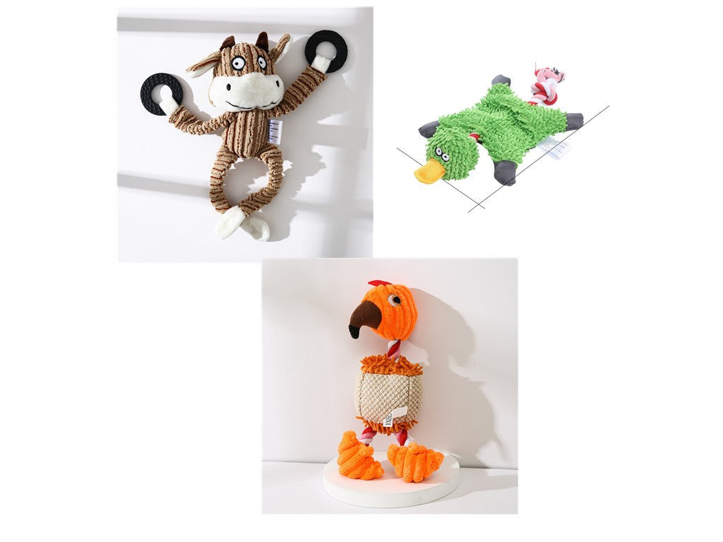 Plush Donkey and Friends Dog Toy - Set16