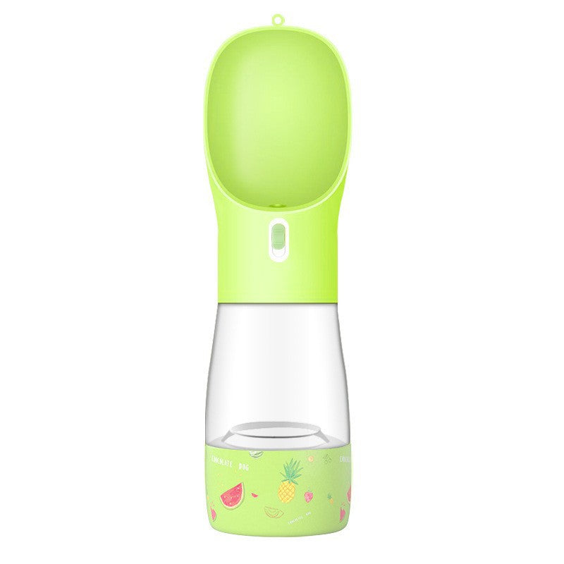 Wide-Mouth Dog Travel Water Bottle - Green / Printing