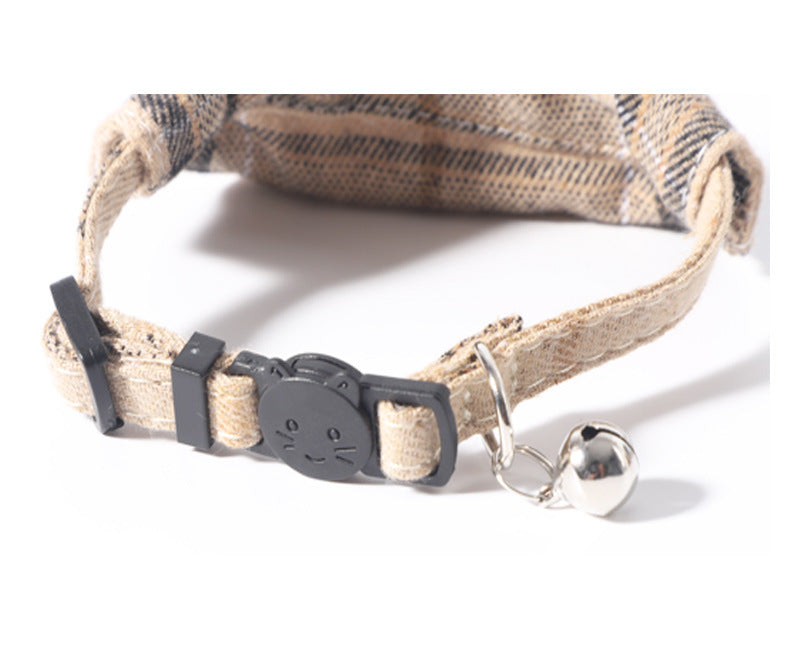 Plaid Cat Collar with Bow Tie or Bandana