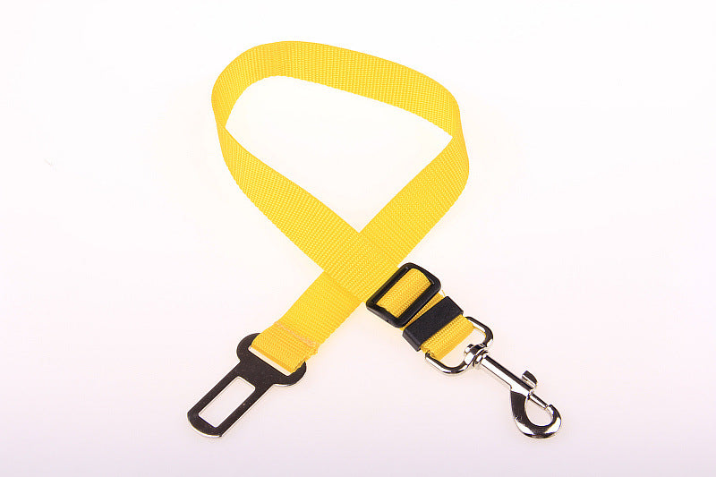 Polyester Dog Car Seat Belt Tether - 70cm / Yellow