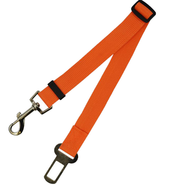 Polyester Dog Car Seat Belt Tether - 70cm / Orange