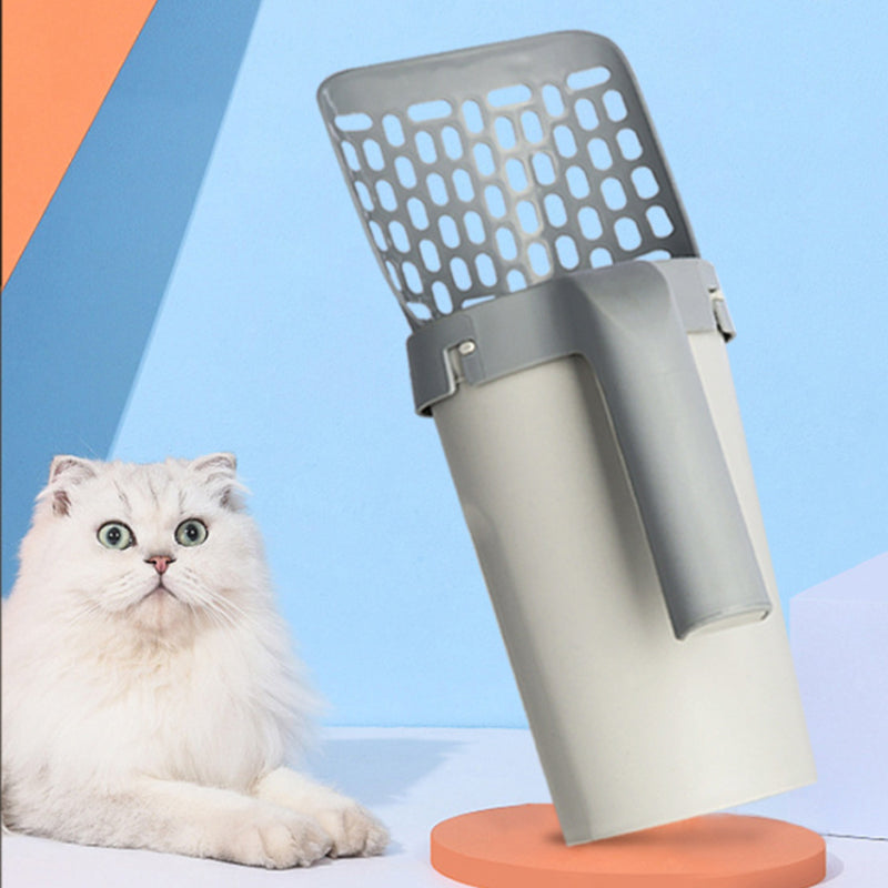 Cat Litter Scoop with Built-In Bag Holder