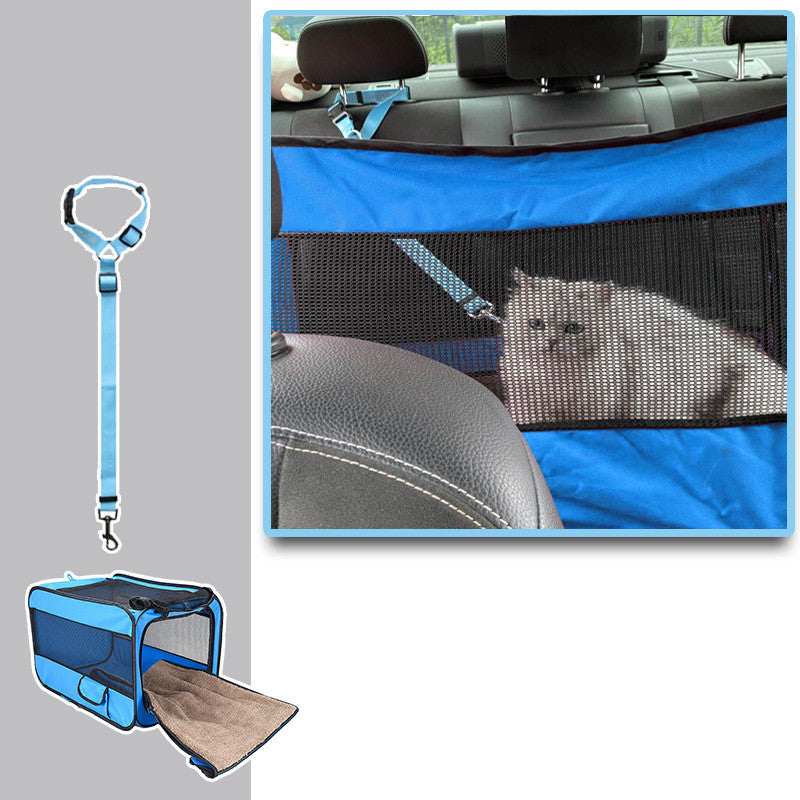 Foldable Soft-Sided Pet Car Kennel