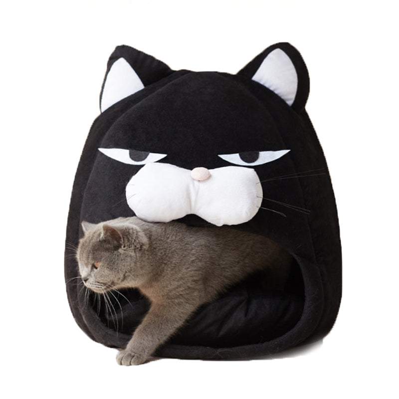 Plush Enclosed Pet House Bed