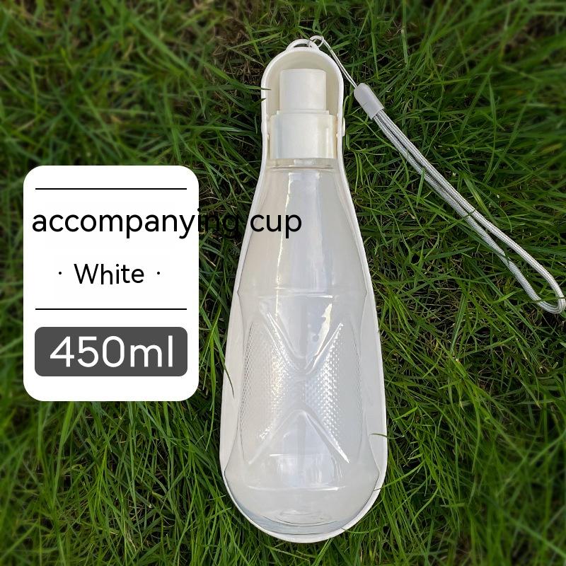Folding Water Bottle for Medium-Large Dogs - White 450ml