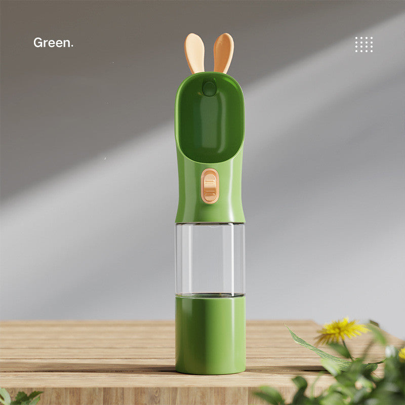 Pet Travel Water Bottle and Food Cup - Green / Water and food cup