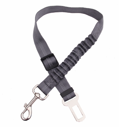 Elastic Dog Car Seat Belt Tether - Grey