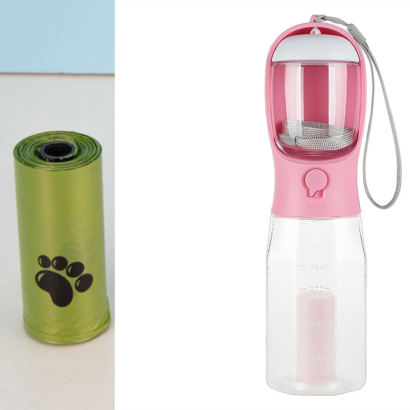 3-in-1 Pet Travel Water Bottle - Pink