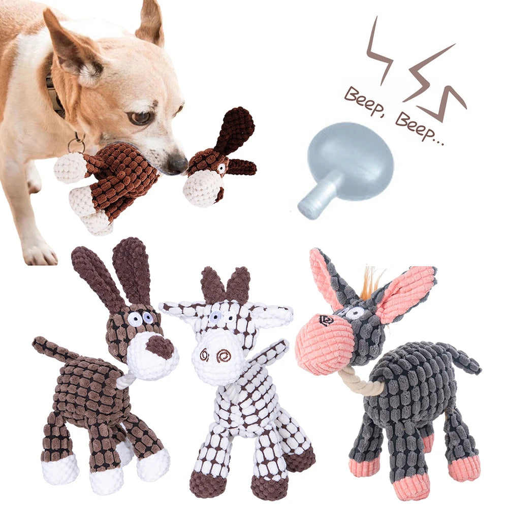 Plush Donkey and Friends Dog Toy