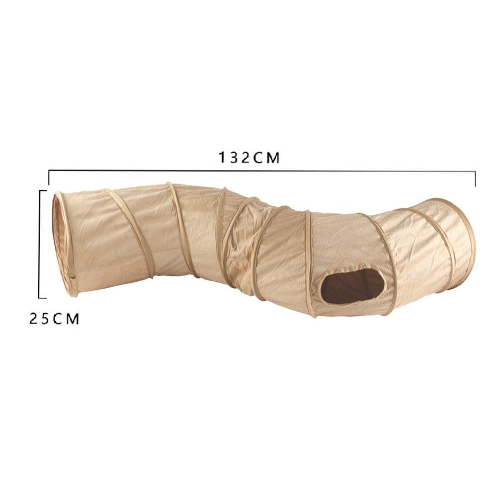 Foldable S-Shaped Cat Tunnel - Khaki
