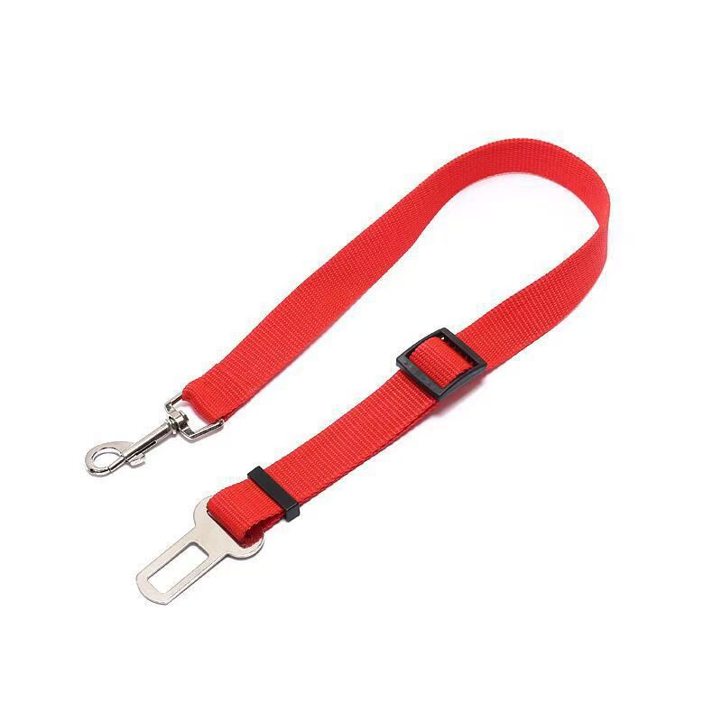 Adjustable Dog Car Seat Belt Strap - Red