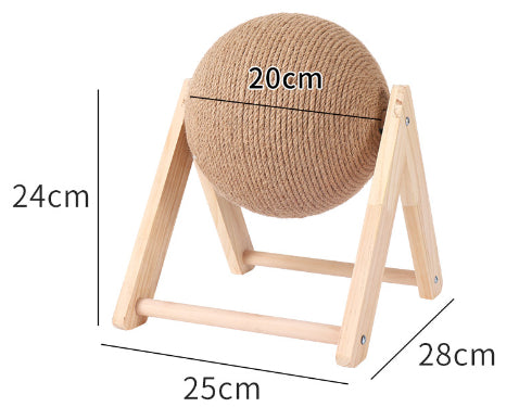 Sisal Scratching Ball with Wooden Frame - Vshaped large