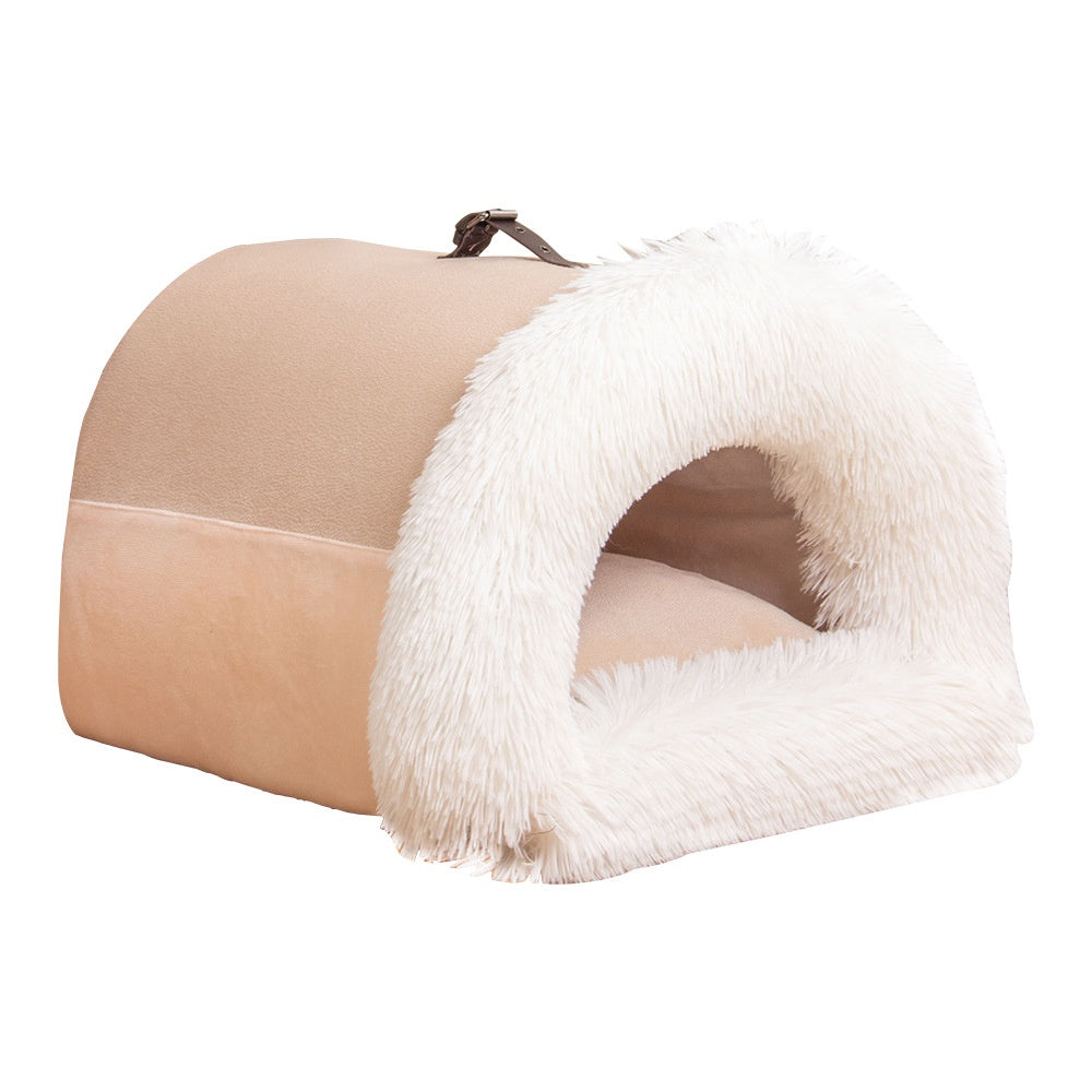 Semi-Enclosed Portable Pet House Bed