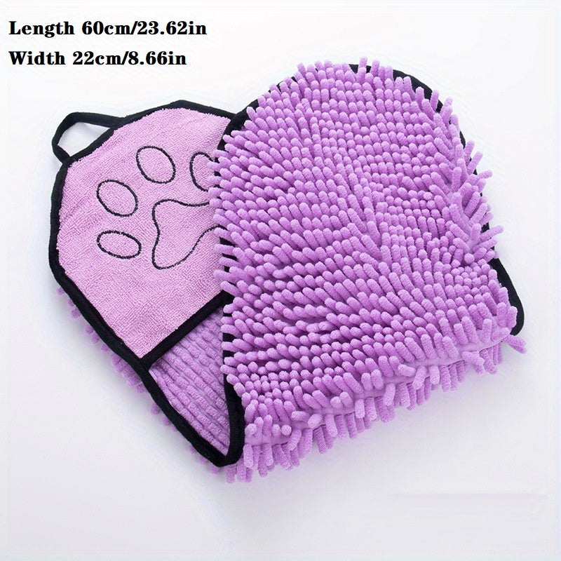Microfiber Dog Towel with Hand Pockets - Purple