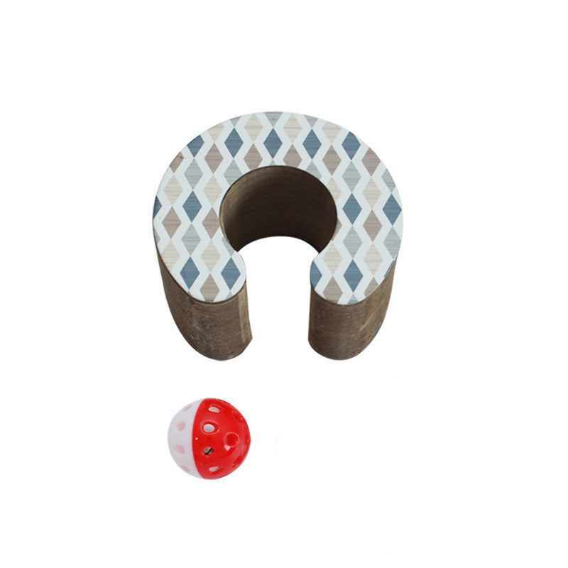 Foldable Corrugated Cat Scratcher with Ball