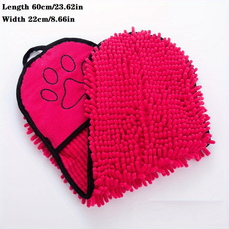 Microfiber Dog Towel with Hand Pockets - Red