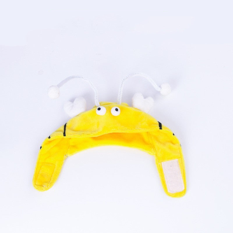 Head-Worn Feather Teaser Hat for Cats - Yellow