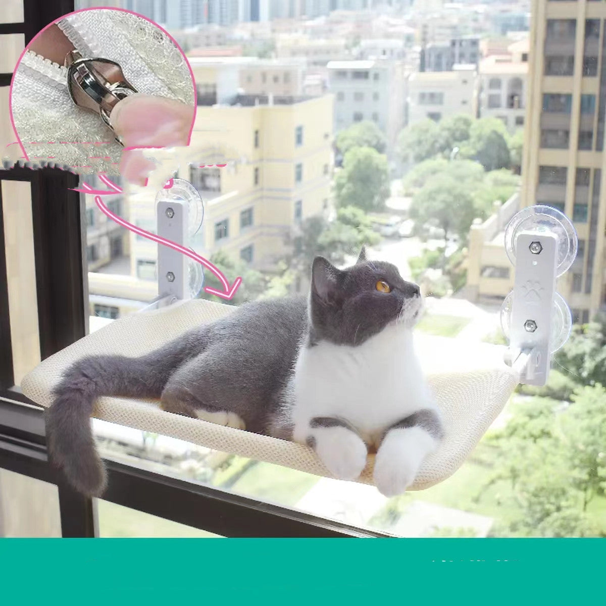Window Cat Perch with Suction Cups