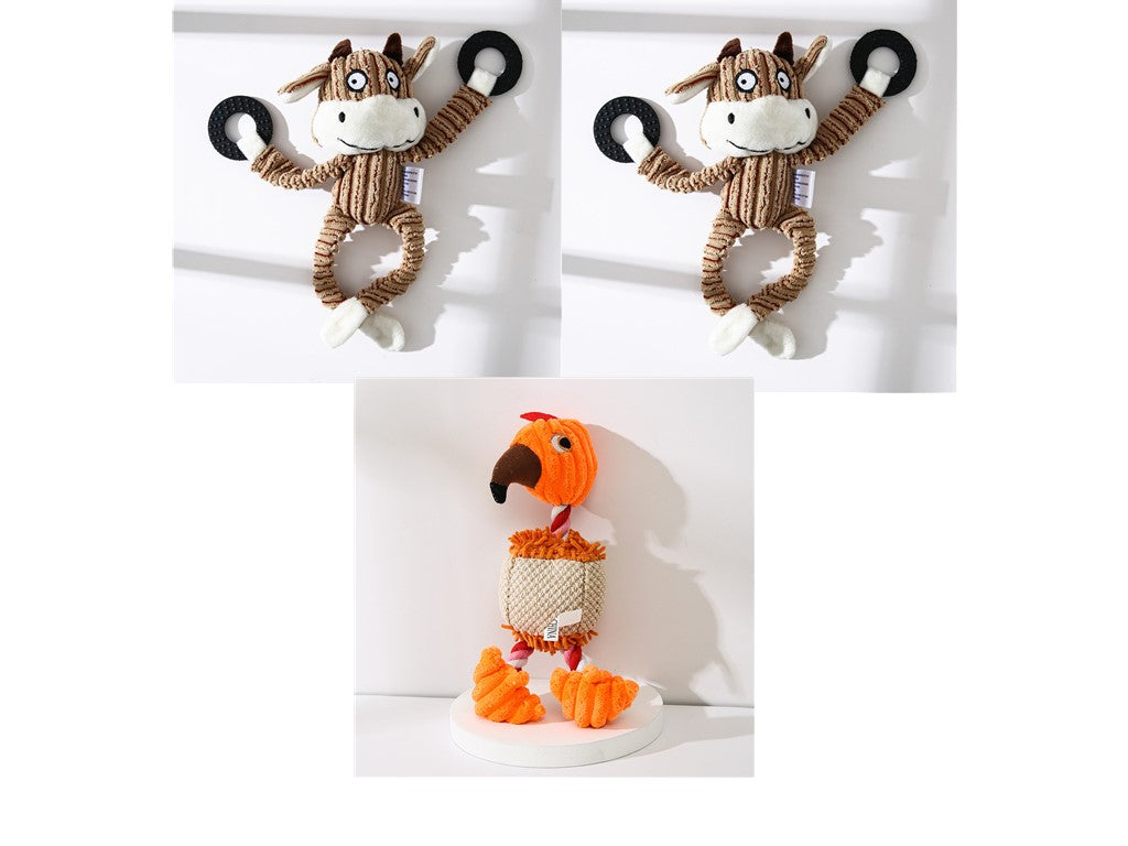 Plush Donkey and Friends Dog Toy - Set19