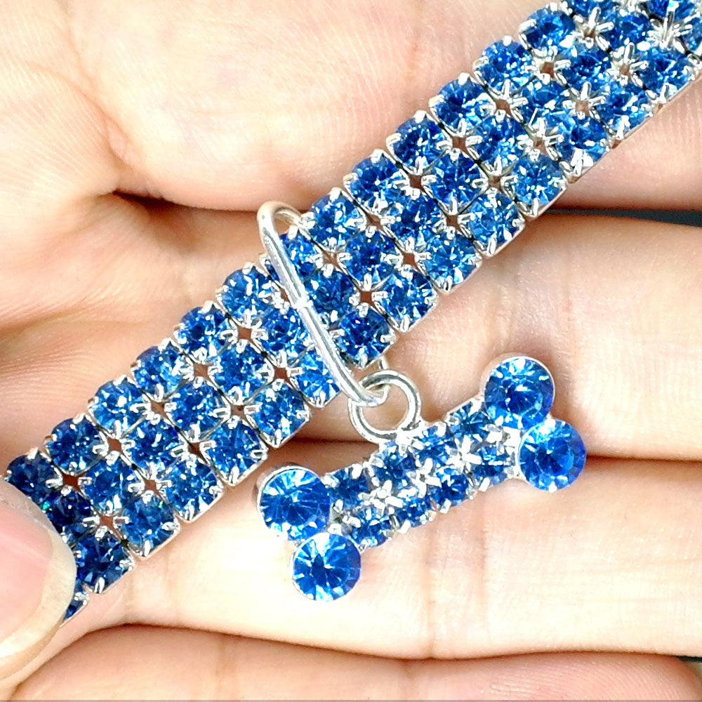Rhinestone Pet Collar With Crystal Pendant