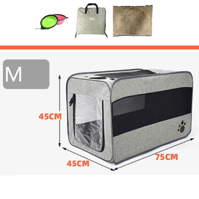 Foldable Soft-Sided Pet Car Kennel