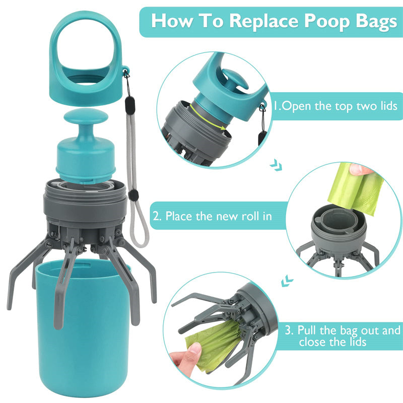 Claw Pooper Scooper with Bag Dispenser