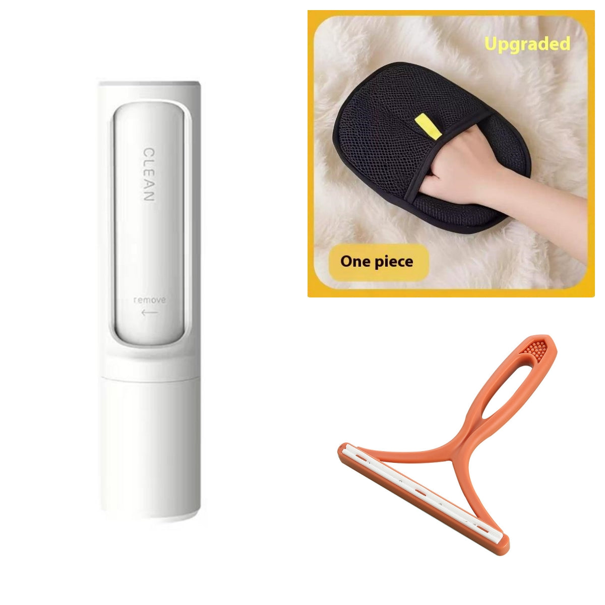 Reusable Pet Hair Remover Brush - White Set