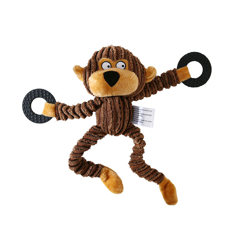 Plush Donkey and Friends Dog Toy - Monkey