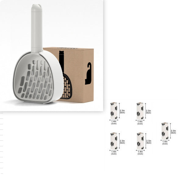 Cat Litter Scoop with Bag Storage - Base white B Set