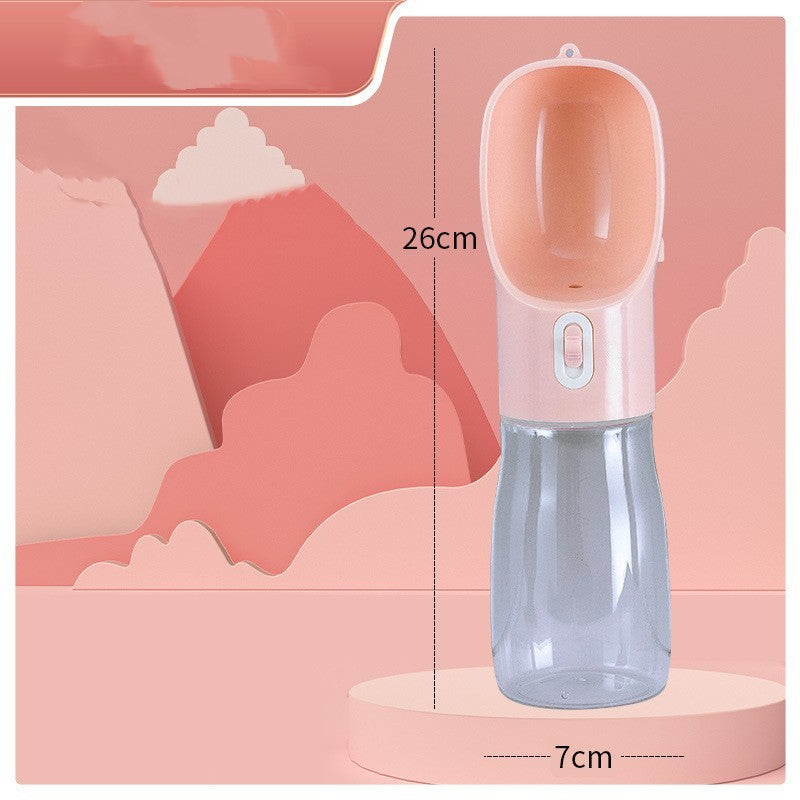 Wide-Mouth Dog Travel Water Bottle - Pink Water bottle 400ml / Solid color