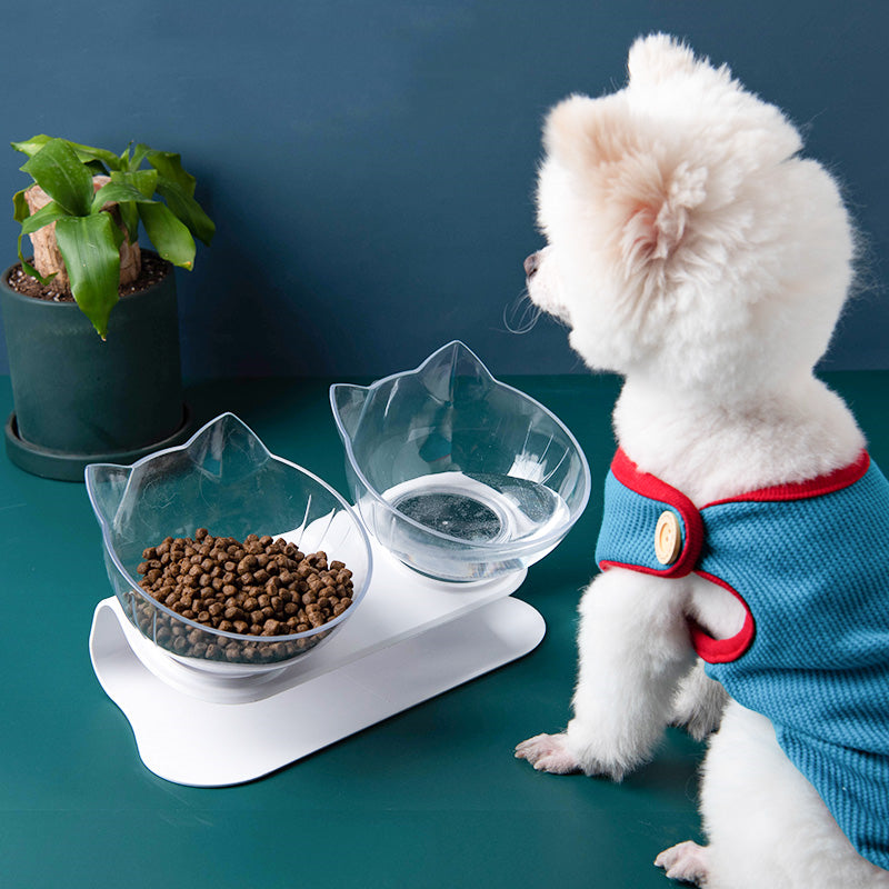 Tilted Cat Ear Pet Bowl
