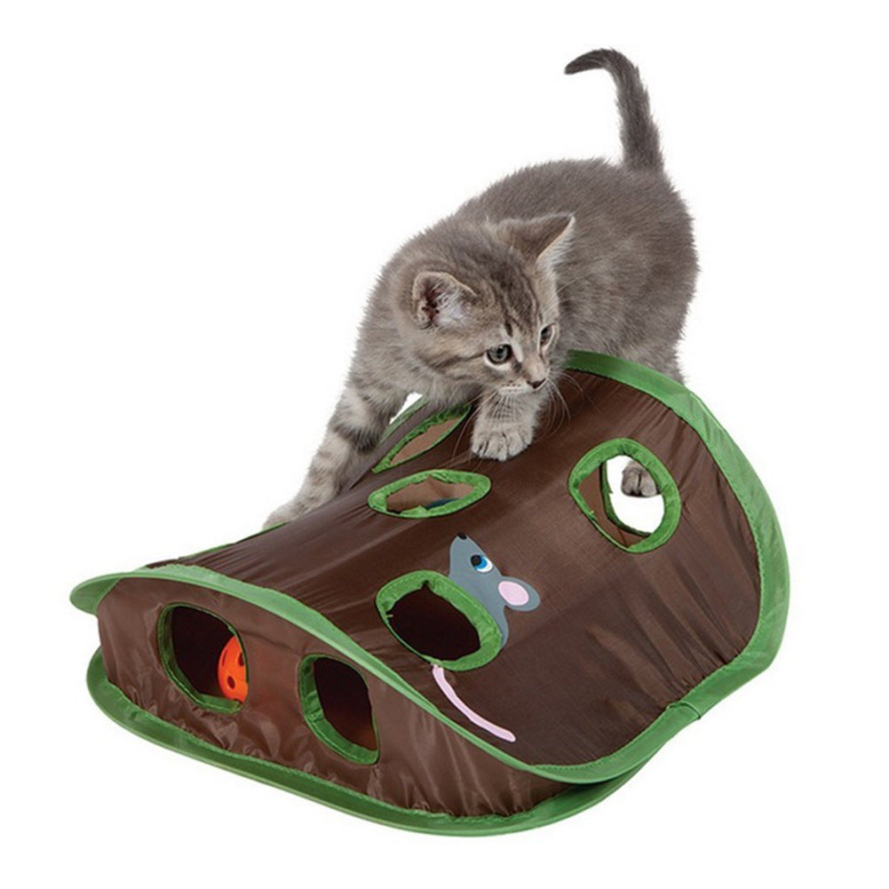 Nine-Hole Hide-and-Seek Cat Toy