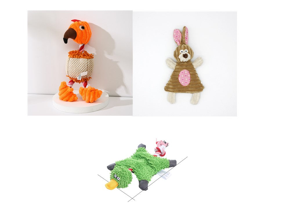 Plush Donkey and Friends Dog Toy - Set8