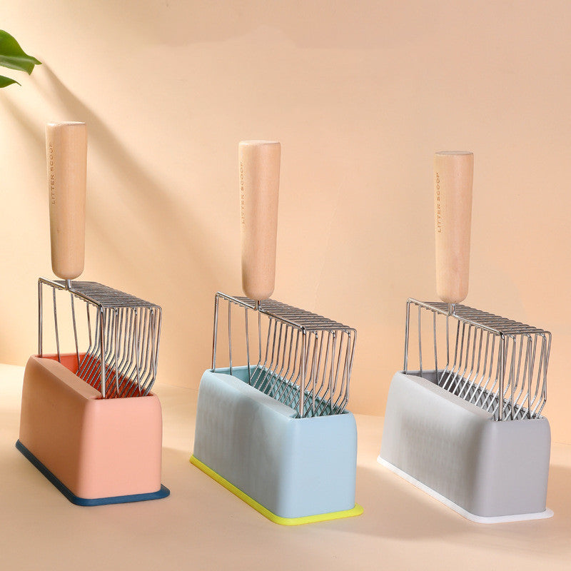 Metal Cat Litter Scoop with Wooden Handle