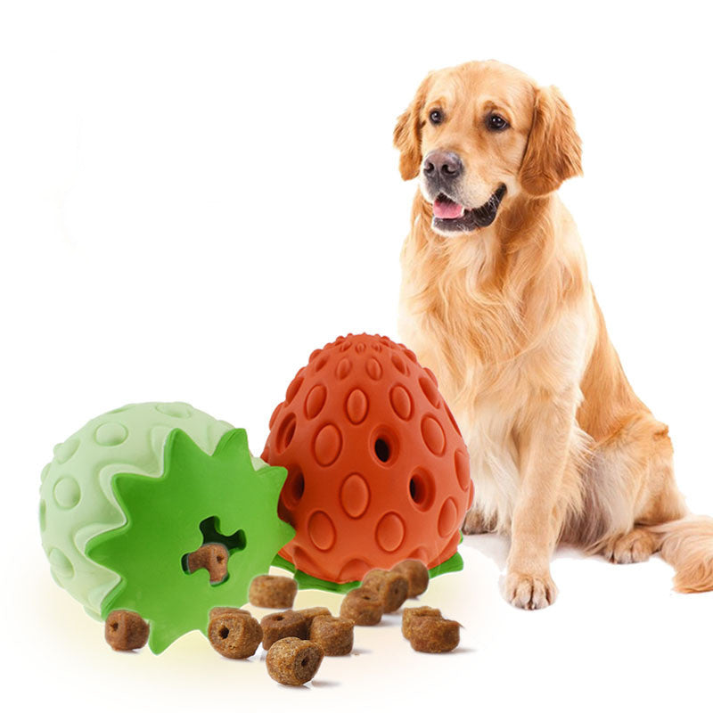 Strawberry Treat-Dispensing Rubber Toy