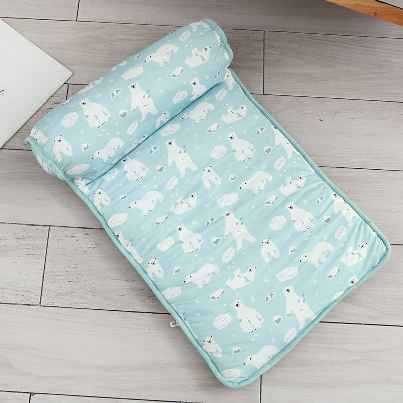 Ice Silk Pet Mat with Pillow